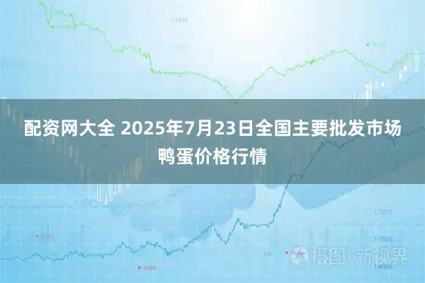 配资网大全 2025年7月23日全国主要批发市场鸭蛋价格行情